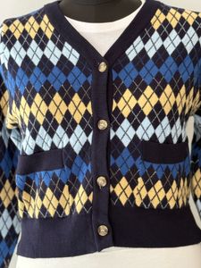 Argyle Knit Cardigan