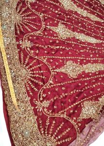 Stunning Maroon Embellished Lehenga dupatta