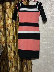 Striped Knit Midi Dress
