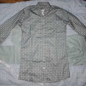 Green printed  formal pant and shirt