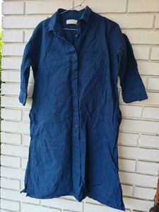 Blue Casual Shirt Dress