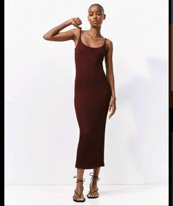 Burgundy Maroon Textured Bodycon Maxi Dress