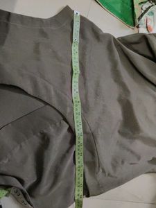 Stylish Olive Green long winter Gown overlapping