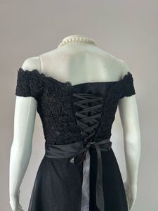 Elegant Off-Shoulder Black Lace Dress