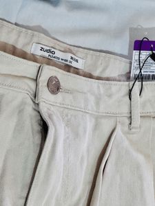 Cream Wide-Leg Trousers
