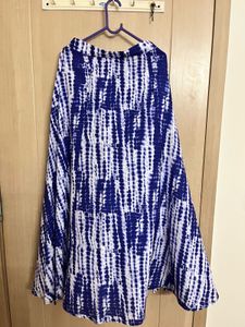Blue & White Tie-Dye Maxi Skirt