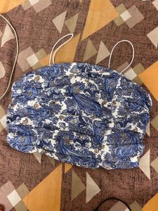 Paisley Print Crop Top