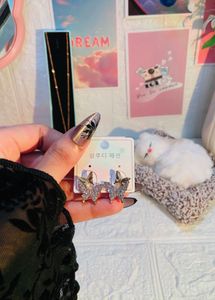Sparkling Butterfly Stud korean Earrings