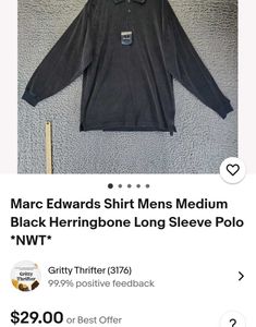 Men's Dark Herringbone Polo Shirt