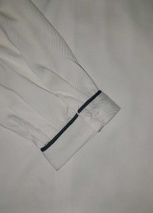 Elegant White Ruffle Neck Embroidered Blouse