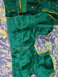 Green Saree with Stitched Blouse 💚
