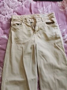Stylish Beige Wide Leg Pants
