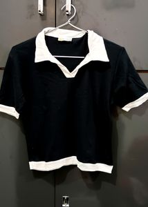 Black And White Casual Top