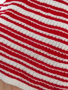 Striped Red &amp; White Cropped Top