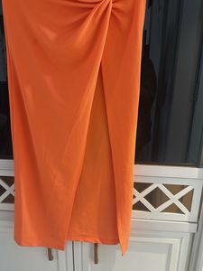 Orange Draped Beach Skirt &amp; Top
