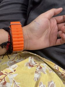Smartwatch with Orange Strap