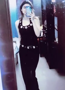 Black Halter Neck Top with Grommets