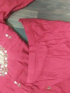Stunning Red Embroidered Kurta Set