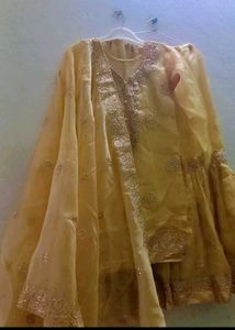 Gold colour Kurta Set with Dupatta