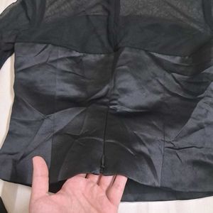 Luxury High Fashion Sheer Turtleneck Corset Top