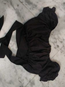 Black Tie Up Crop Top