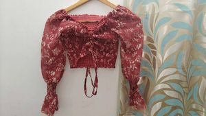 Boho Floral Smocked Crop Top