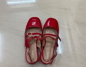 Red Patent Buckle Strap mary janes