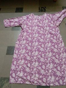 Purple Floral Print Kurta