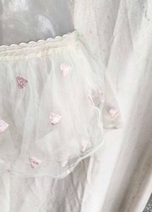 Cute Heart Embroidered Tulle Skirt