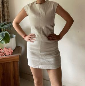 Casual Cream Mini Dress