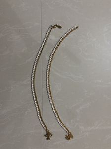 Elegant Anklets with Crystal and Gold Tones
