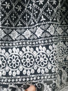 Black &amp; White Embroidered Top