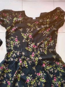 Floral Black Dress