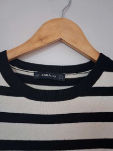 Zara Striped Crew Neck Sweater