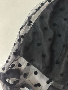 Black Polka Dot Asymmetrical Skirt