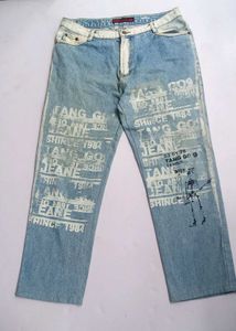 Unique Graphic Print Denim Jeans
