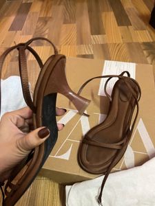 Brown Strappy Block Heel Sandals 🤎 | Elegant Part
