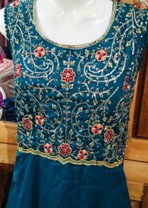 Beautiful Teal Embroidered Gown