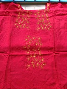 cotton Embroidered Red Kurta✴️🔴