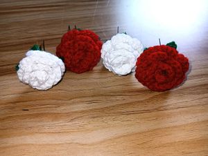 Crocheted Flower Hair Clips (Set of 4)