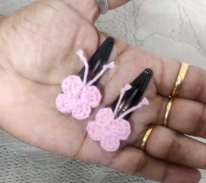 Cute Crochet Flower Hair Clips - Pink🦋