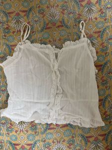 Cottage Core White Ruffle Camisole