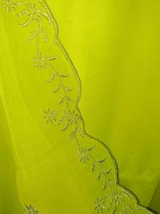 Lime Green Embroidered Anarkali