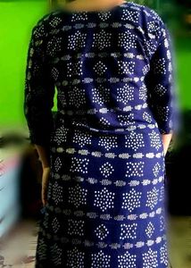 Elegant Blue Bandhani Kurta mirror work
