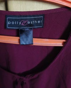 Stylish Purple Tie-Neck Bell Sleeve Top