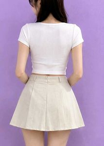 Beige women Mini Skirt