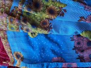Vibrant Floral Print Saree