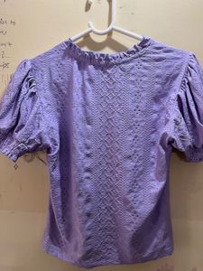 Chic Lavender Eyelet Top
