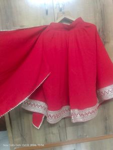 Vibrant Red Lehenga Skirt