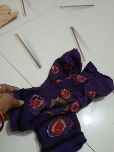 Purple Socks with Embellishments